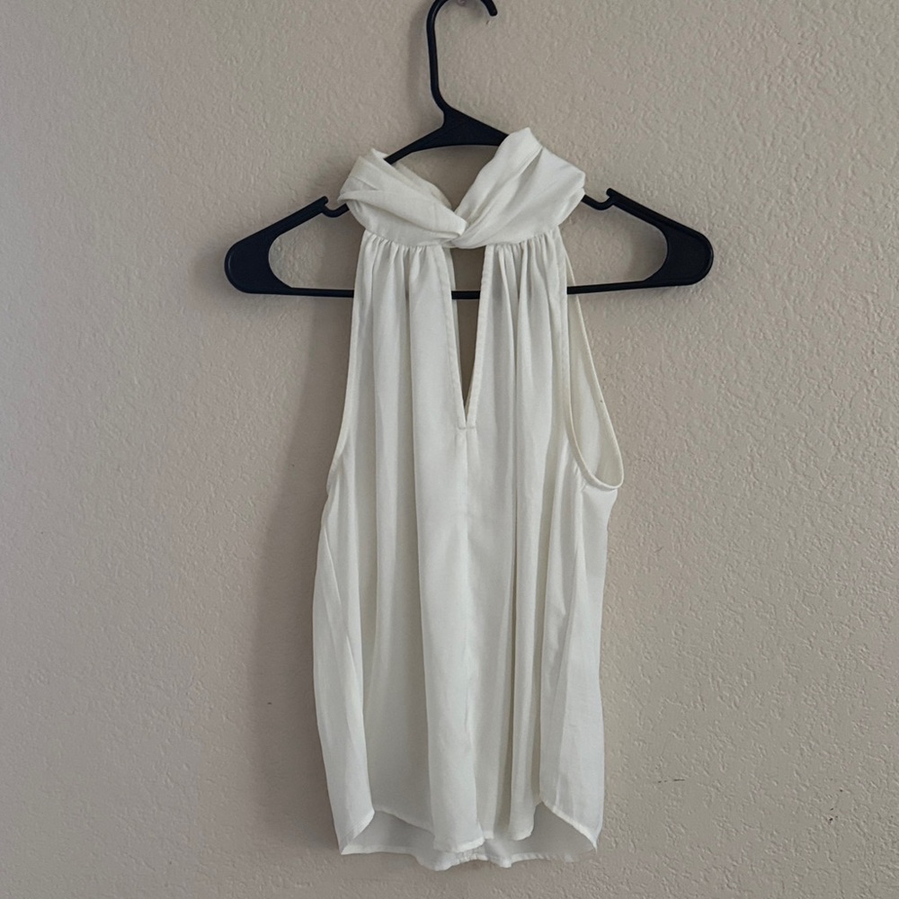 banana republic off white halter top